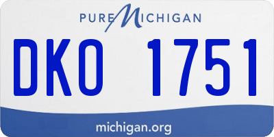 MI license plate DKO1751