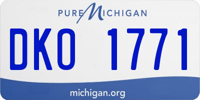MI license plate DKO1771