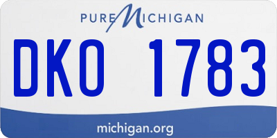 MI license plate DKO1783