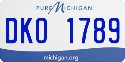 MI license plate DKO1789
