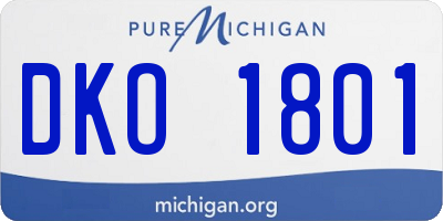 MI license plate DKO1801