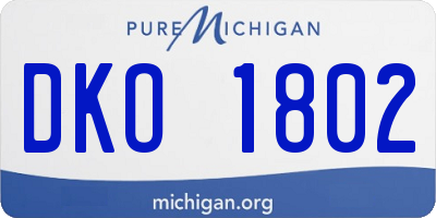 MI license plate DKO1802