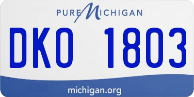 MI license plate DKO1803