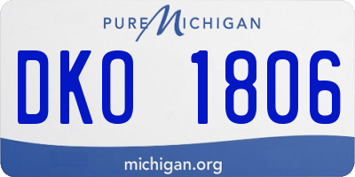 MI license plate DKO1806