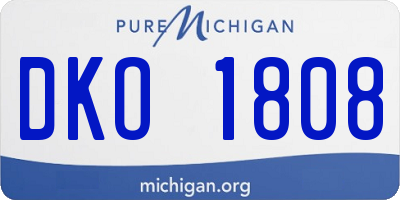 MI license plate DKO1808