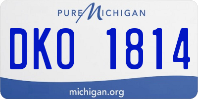 MI license plate DKO1814