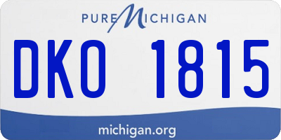 MI license plate DKO1815