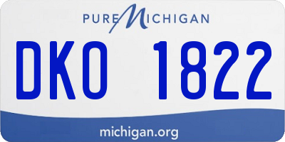 MI license plate DKO1822