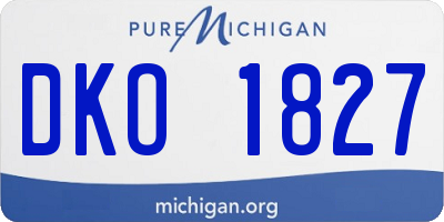 MI license plate DKO1827
