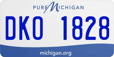 MI license plate DKO1828