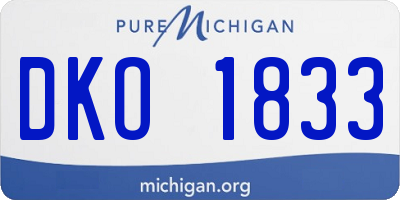MI license plate DKO1833