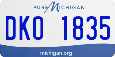 MI license plate DKO1835