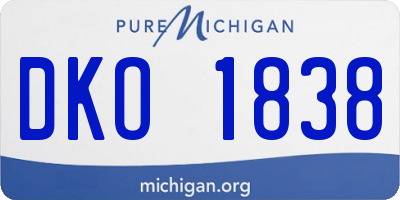 MI license plate DKO1838