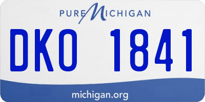 MI license plate DKO1841