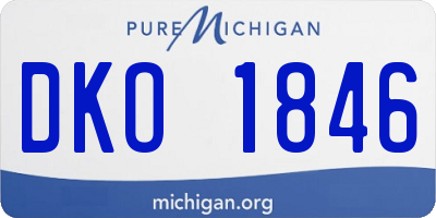 MI license plate DKO1846