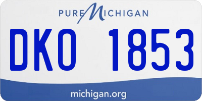 MI license plate DKO1853