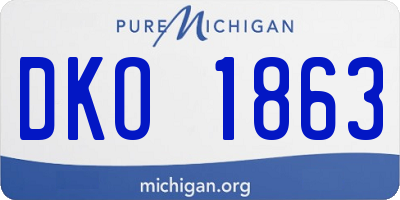 MI license plate DKO1863