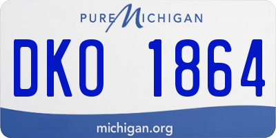 MI license plate DKO1864