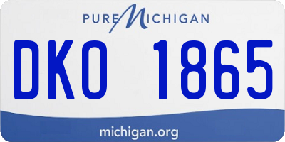 MI license plate DKO1865