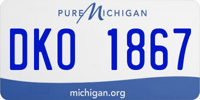 MI license plate DKO1867