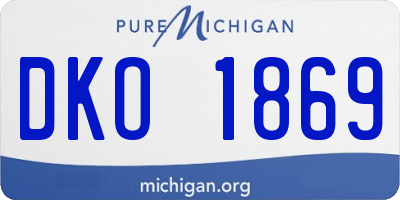 MI license plate DKO1869