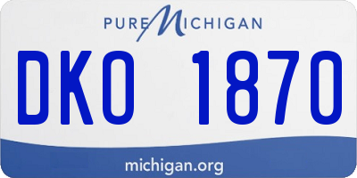 MI license plate DKO1870