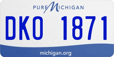 MI license plate DKO1871