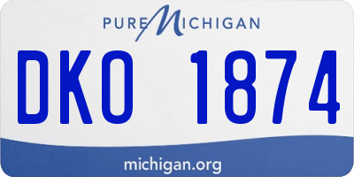 MI license plate DKO1874