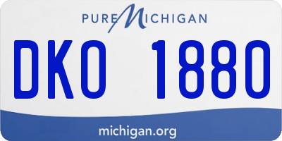 MI license plate DKO1880