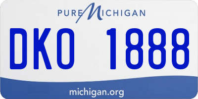 MI license plate DKO1888