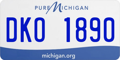 MI license plate DKO1890