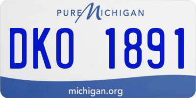 MI license plate DKO1891