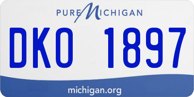 MI license plate DKO1897