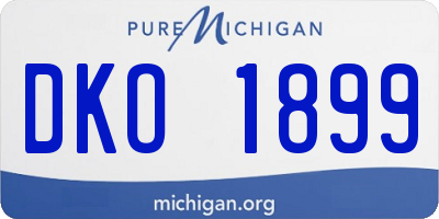MI license plate DKO1899