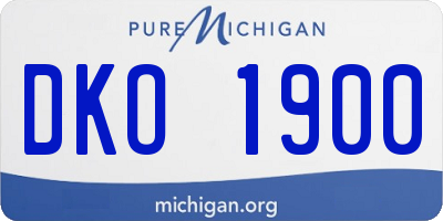 MI license plate DKO1900
