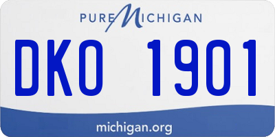 MI license plate DKO1901