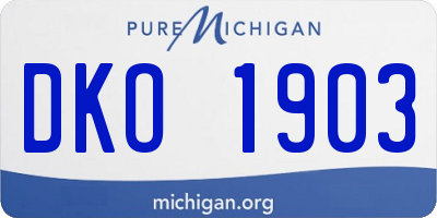 MI license plate DKO1903