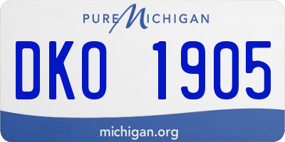 MI license plate DKO1905