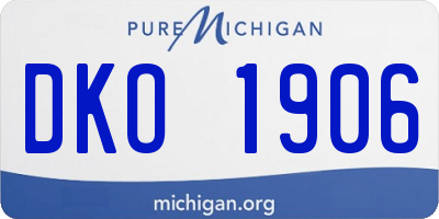 MI license plate DKO1906