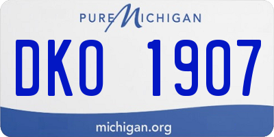 MI license plate DKO1907