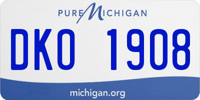 MI license plate DKO1908
