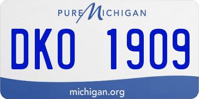 MI license plate DKO1909