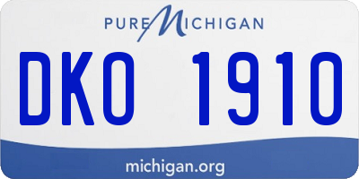 MI license plate DKO1910