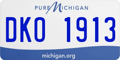 MI license plate DKO1913