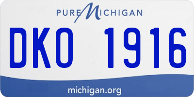 MI license plate DKO1916