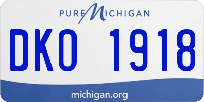 MI license plate DKO1918