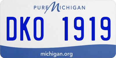 MI license plate DKO1919