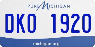 MI license plate DKO1920