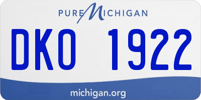 MI license plate DKO1922