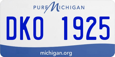 MI license plate DKO1925